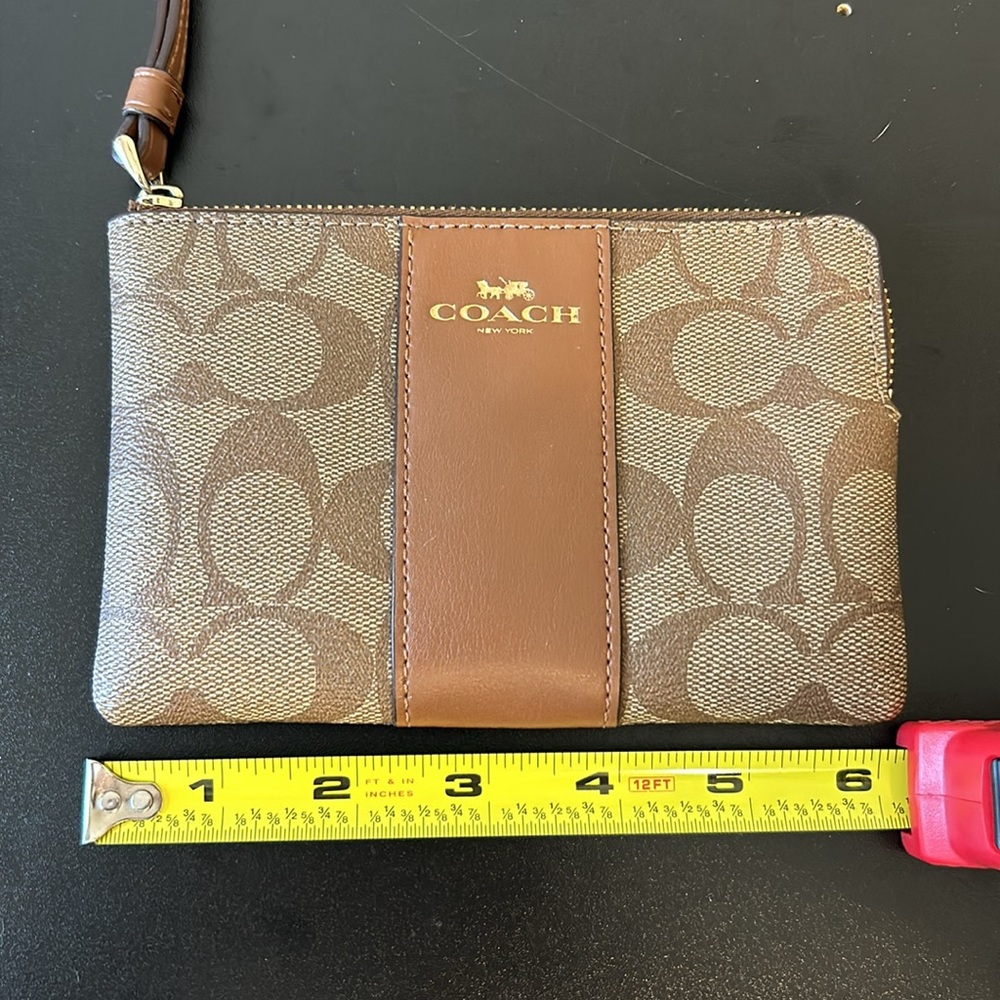 Coach Brown/Tan “C” Themed Wristlet - Picture 3 of 12